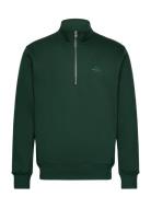 Standard Half Zip Logo Sweat Tops Sweatshirts & Hoodies Sweatshirts Green Mads Nørgaard