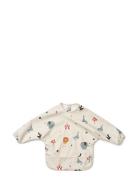 Merle Printed Cape Bib Baby & Maternity Baby Feeding Bibs Long Sleeve Bib Cream Liewood