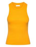 2Nd Purity Tt - Daily Cotton Rib Tops T-shirts & Tops Sleeveless Yellow 2NDDAY