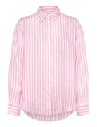 Rel Striped Linen Shirt Tops Shirts Linen Shirts Pink GANT