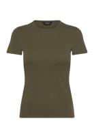 Stretch Cotton Tee Tops T-shirts & Tops Short-sleeved Green Lauren Ralph Lauren