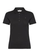 1985 Slim Pique Polo Ss Tops T-shirts & Tops Polos Black Tommy Hilfiger