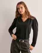 Selected Femme - Sort - Slffenja Ls V-Neck Top