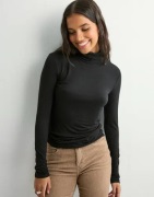 Vero Moda - Sort - Vmalberte Ls Rollneck Top Jrs Noos