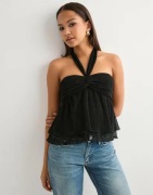 Nelly - Sort - Pleated Glitter Top