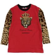 Dolce & Gabbana Bluse - Animal - Rød/Leopard