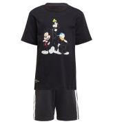 adidas Originals Sæt - T-shirt/Shorts - Disney - Sort/Hvid
