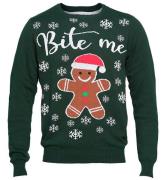 Jule-Sweaters Bluse - Bite Me - MÃ¸rkegrÃ¸n