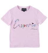 Emporio Armani T-shirt - Lyslilla m. Broderi