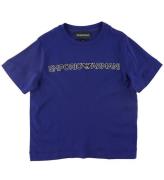 Emporio Armani T-shirt - Blu Faro m. Sort