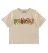 Moncler T-shirt - Beige m. Pink/GrÃ¸n