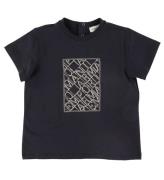 Emporio Armani T-shirt - Navy m. Broderi