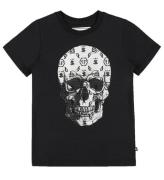 Philipp Plein T-Shirt - Stones Skull - Sort m. Hvid/Similisten