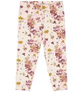 The New Siblings Leggings - TnsHerle - White Swan m. Blomster