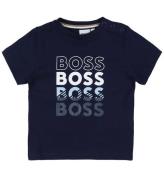 BOSS T-shirt - Navy m. Hvid/LyseblÃ¥