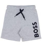 BOSS Sweatshorts - GrÃ¥meleret m. Navy