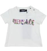 Versace T-shirt - Hvid/Rosa m. Blomster