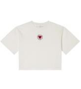 Stella McCartney Kids T-shirt - Cropped - Hvid m. Hjerte