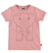 DYR-Cph T-Shirt - Dyrhide - Soft Rose Outline Elefant