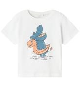 Name It T-shirt - NmmVagno - Bright White m. Flodhest