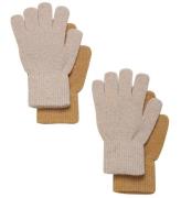 CeLaVi Handsker - Uld/Nylon - 2-Pak - Beige Guld m. Glimmer