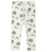 Lil' Atelier Leggings - Rib - NbfGavo - Coconut Milk/Blue Flower