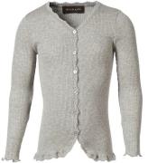 Rosemunde Cardigan - Silke/Bomuld - Rib - Light Grey Melange