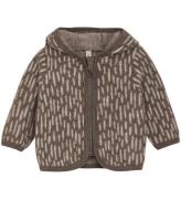 Huttelihut Cardigan - Uldfleece - Morel m. Ã?rer