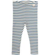 Petit Piao Leggings - Rib - Modal - Deep Cobalt/Dark Off White