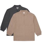 Minymo Sweatshirts - 2-pak - Half Zip - Fossil