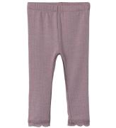 Name It Leggings - NbfTimian - Elderberry m. Hulmønster