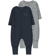 Name It Natdragt - Noos - 2-pak - NbmNightsuit - Grey Melange