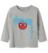 Name It Bluse - NmmJacinto Spiderman - Grey Melange m. Print