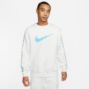 Nike Sweatshirt NSW Repeat Fleece Swoosh - Hvid/Blå